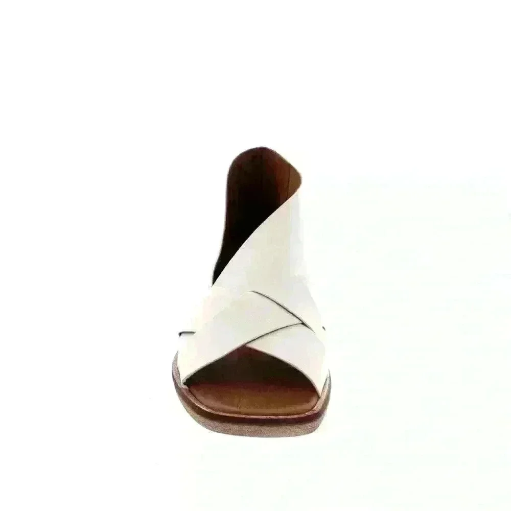 NWOT FREE PEOPLE women’s Sun Valley open toe stacked heel white Sandal sz EU 40 - Picture 4 of 12